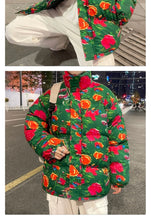 Men Harajuku Big Flopwer Coat Winter Jacket 2024 Mens Streetwear Hip Hop Parka Chinese Traditional Clothes Puffer Jackets XXXXXL