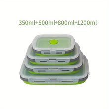 1/4pcs Collapsible Silicone Food Storage Container Stackable Space Saving Lunch Box Microwaveable Foldable Kitchen Accessories