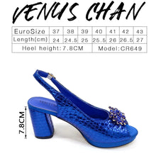 2025 Fashion Open Toe Women Strange Heels Bigger Size Fashion Rhinestone Decoration Purple Shoes And Bag Set Party Bag