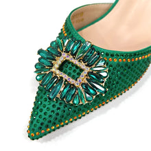 2025 Nigerian Women's Party Shoes and Bags Medium Heel Pointed Toe Elegant Party Footwear With Matching Color Handbag for Women