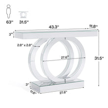 43.3-Inch (110cm)Mirrored Console Table, Modern Entryway Table with Thickened Mirror Finish Tabletop