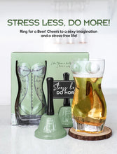 BespritGift Creative Glass Beer Mug 400ml Hand Bell Novelty Gift Set Humor Relax Design for Men & Beer Lovers Unique Drinkware