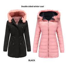 Double Sided Women's winter Thick Detachable Zipper Parka Jacket