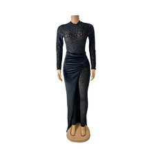 CM.YAYA Women's Set Leopard Velvet Long Sleeve Jumpsuits +Long Skirts 2025 Spring Streetwear Sexy Party Two 2 Piece Sets Outfits