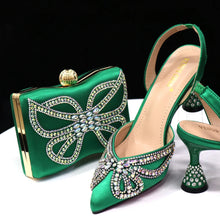Venus Chan 2023 Yellow Classy Bowknot Pointed Toe Women's Shoes High Heel Elegant Sandals Shallow Mouth Shoes Bag Set Women
