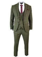 Men's Suit Plaid Two Button Jacket Vest&Pants