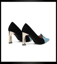 Sexy Fashion Style Women's Heeled Shoes Pointed Tip High Heels One Kick Retro Women Shoes Suede 2025 New Spring Zapatos De Mujer