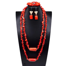 32 inches Long Orange Beads African Jewelry Set Women Bridal Party Costume Necklace Jewelry Set