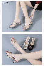 Summer Female Sandals Women Slippers Sexy Open Toe Fish Mouth Slippers  Ladies Rhinestone Bowknot Slides Shoes Plus Size 42