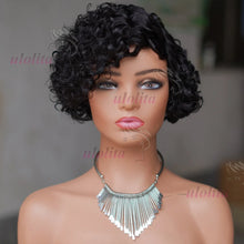Ombre Blonde T1B27Pixie Cut Short Curly Bob Side Part Non Lace Front 100% Brazilian Human Hair Wigs
