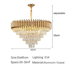 Creative Luxury Crystal Chandelier Rectangular Restaurant Pendant Lights Modern LED Living Room Lamp Lustre Home Elegant Fixture