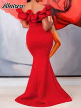 Mlaiscsr African Off the Shoulder Ruffles Black Mermaid Dress for Woman Elegant Luxury Birthday Evening Wedding Dinner Vestidos