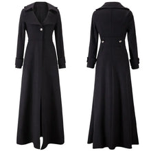 Long Women's Woolen Autumn Winter Single Breasted Trench Coat