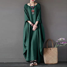 Plus Size Casual Loose Summer Dresses For Women 2025 Elegant Cotton Linen Women's Tunic Shirt Dress Female Holiday Maxi Dress