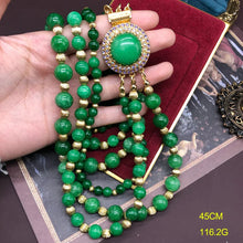 Natural grandmother green strawberry crystal beads rhinestone necklace earrings bracelet luxury exquisite women wedding jewelry