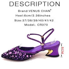 Venus Chan 2023 Newest INS Style Lace Elegant High Heels Pointed-Toe Nigeria Popular Design African Ladies Shoes And Bag Set