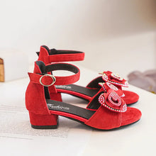 Girls' Sandals Summer New High Heel Soft-soled Princess Shoes Fashion Bow Roman Sandals Open Toe Children's Shoes J279
