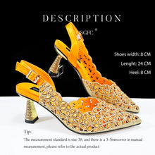 QSGFC New Shoes and Bags Matching Set 2024 Nigerian Women Heel Party for Women Fuchsia Colour Italian Design Wedding INS Design