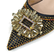 2025 Nigerian Women's Party Shoes and Bags Medium Heel Pointed Toe Elegant Party Footwear With Matching Color Handbag for Women