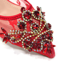 Venus Chan Nigerian Elegant Lace Net Style Green Crystal Low Heel Shoes And Three-Dimensional Mini Bag Commuter Women's Shoes