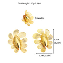 New Fashion Style Gold Plated Earrings Ring Set for Women Girls Dubai Luxury Exaggerated Design Jewelry Gift for Party Easter