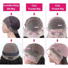 Kinky Straight 13x6 HD Lace Invisible Drawstring Strap 360 Full Lace Glue less Wig Human Hair