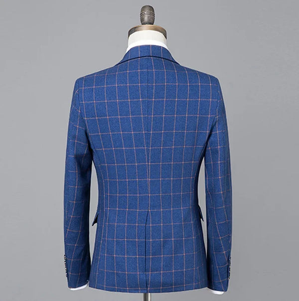 Suit M-5XL (Blazer + Vest + Trousers) Italian Style Fashion Business Elegant Gentleman Plaid Slim Casual Formal Suit 3-piece