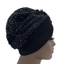Elegant African Turban Cap with Shiny Rhinestone Ready to Wear Nigeria Auto Gele Headtie Party Women's Head Wrap Bonnet Turbante