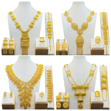 New Bridal Jewelry Set Dubai Necklace Earrings For Women Wedding 24k Gold Plated African Jwellery Bridesmaid Party Gift