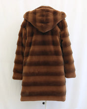 Women's mink fur coat medium long hooded Jacket