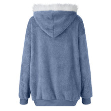 Women's Winter Fashionable Hooded Fleece Solid Color Jacket