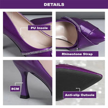 Purple Sexy Eye-catching Rhinestone Strap Design Wedding Bridal Casual Outdoor Pointed Toe Stiletto Heels for Ladies Pumps Shoes