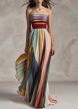 Sexy Strapless Printed Colorful Dress For Summer Elegant Women's Sleeveless Off Shoulder Party Asymmetrical Dress Maxi Vestidos
