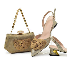 Ladies Shoe and Bag Set Latest Designers Luxury Italian Party Shoes and Bag Set for Women Rhinestone Wedding Bride Shoes Woman