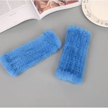 2025 New Brand Style Top Quality Women's 100% Winter Warm Real Mink Fur Knitted Half Finger Gloves Girls Typing Mittens