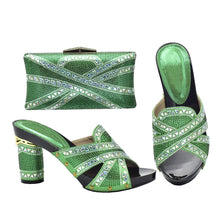 New Arrival Green Color Italian Shoes with Matching Bags Shoes and Bag Set African Sets 2024 Shoe and Bag Set for Party In Women