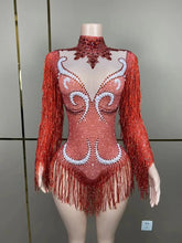 Stage Latin dance cha-cha dance practice suit stretch slim skirt fringe flash small diamond pearl design suit