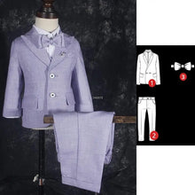 Newborn Baby Kids1 Year Birthday Suit Flower Boys Formal Purple Wedding Suit Children Photograph Dress Performance Show Costume