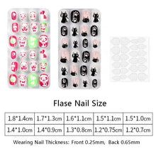 24Pcs/Set Kids Candy Flower Cute Fake Nails Detachable Full Cover False Nails Press On Nails Children Girls Nail Decoration Gift