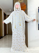 High Grade Fabric Cotton Ramadan Muslim Women's Abaya with Two-Hats Dubai Turkey Style Islamic Prayer Clothing Kaftan Dress