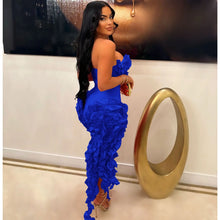 Women Strapless Ruffles Tassel Splicing Irregular Birthday Bodycon Midi Maxi Dress 2025 Even Sexy Party Dresses Vestidos