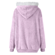 Women's Winter Fashionable Hooded Fleece Solid Color Jacket