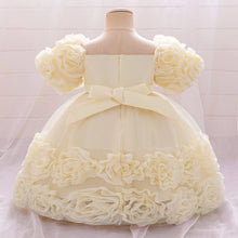 Girls 3D Flower Party Princess Dress for Baby Christmas Gown 1-10 Yrs Birthday Bow Tulle Bridemaid Dresses Wedding Kids Clothing