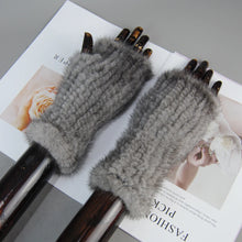 2025 New Brand Style Top Quality Women's 100% Winter Warm Real Mink Fur Knitted Half Finger Gloves Girls Typing Mittens