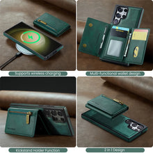 DG.Ming RFID Blocking Retro Flip Leather Case For Samsung Galaxy S25 S24 S22 S23 Ultra S24 FE Wallet Magnetic Cover Detachable