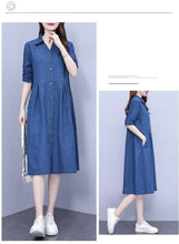 Oversized 5XL Single Breasted Denim Dress For women 2024 Summer New Short sleeved Shirt Denim Dresses Female Casual Clothes