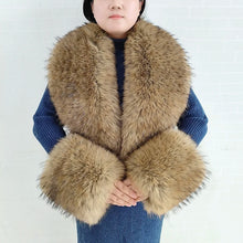 Women's Warm Fluffy Shawl Fashionable Artificial Fluffy Collar Scarve