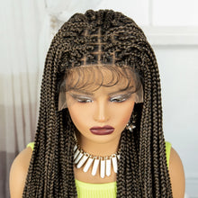 Synthetic Braided Wig Synthetic Hair Lace Front Wigs Box Braided Wigs for Black Women 36 Inches Micro Braids Wigs with Baby Hair