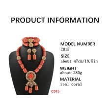 Latest Coral Jewelry Sets Nigerian Dubai Orange Necklace Sets of Beads African Bridal Jewelry Sets