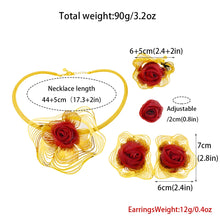 Woman Necklace Unique Gold Color Copper Cuff Jewelry Set Fashion Necklace Earring Ring Bracelet Wedding 38 Women's Day Gift